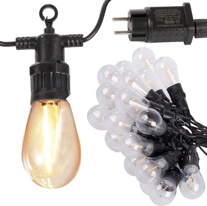Vrtna svjetlosna girlanda 20 LED, toplo bijela, 20 m, IP44