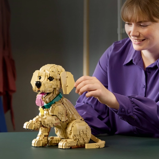 Posable puppy for playful poses