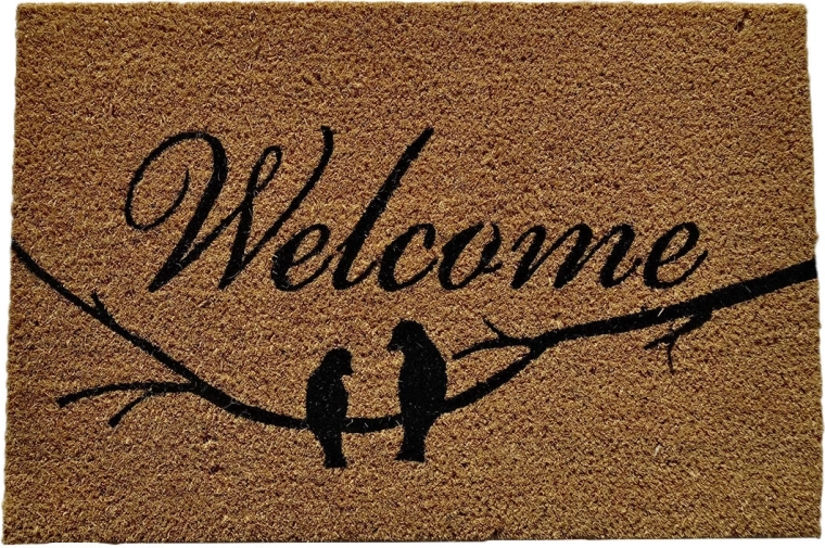 Paillasson en fibre de coco et PVC 40 × 60 cm Welcome