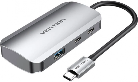 Docking station USB‑C Vention con 3× USB 3.0 e PD 100 W, 0,15 m, grigio