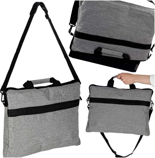 Borsa grigia per notebook fino a 15,6 pollici con tracolla rimovibile