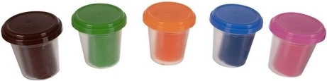 5 colori di pasta da modellare in vasetti