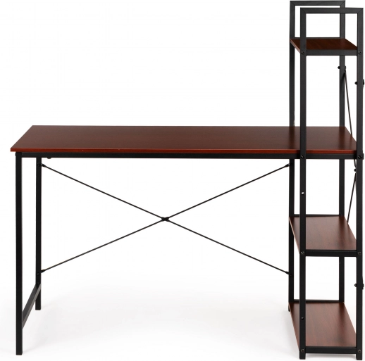 Drewniane biurko komputerowe z półkami w stylu loft
