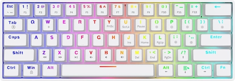 mechanisch toetsenbord SAVIO Whiteout X2 60% met Outemu Brown-switches en hot-swap