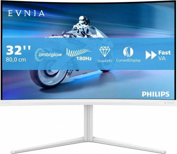 monitor gaming curvo 31,5" philips evnia 180 hz con ambiglow