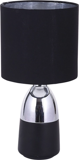 Lampe de table moderne avec base en métal et abat-jour noir