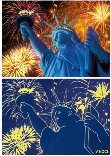 Dino glowing puzzle – radiant Statue of Liberty 1000 pieces