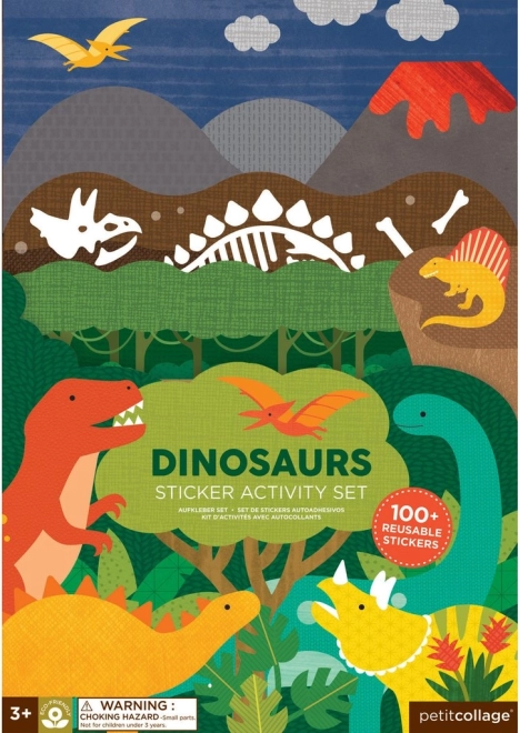 Petit Collage Reusable Stickers – Dinosaur Scene