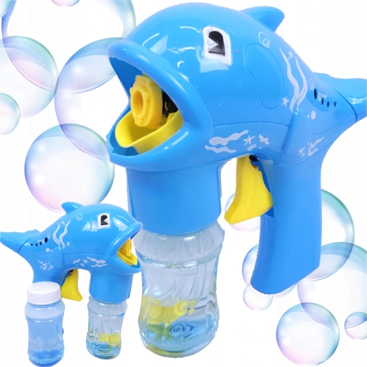 Sæbeboble-pistol delfin med beholder og 2 refiller