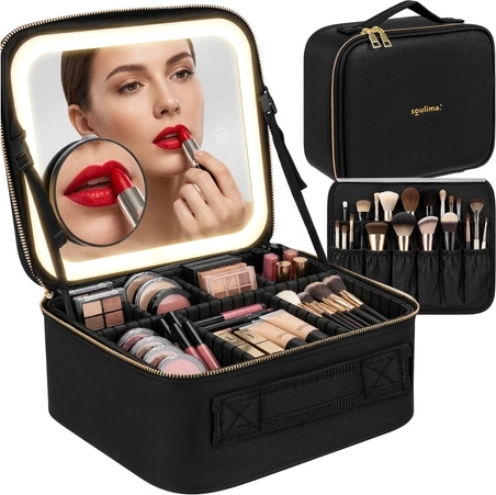 Beauty case Soulima con specchio LED XL