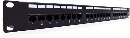 Patch panel 19" with 24 ports, category 6, type U/UTP