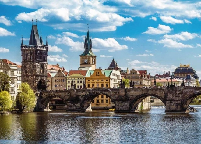 Prága – kilátás a Károly-hídra, 1000 darabos puzzle