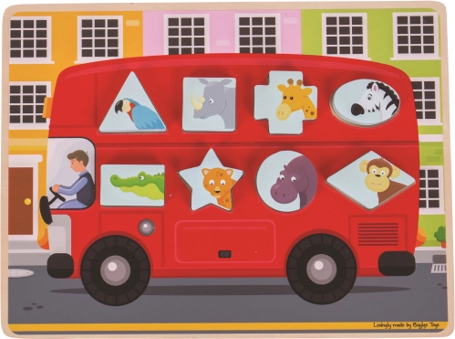 Bigjigs Toys Wooden Insert Puzzle – Animal Bus