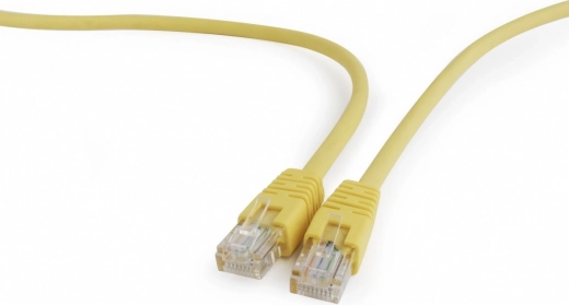 Patch cable Cat 5e 1 m yellow with molded strain relief