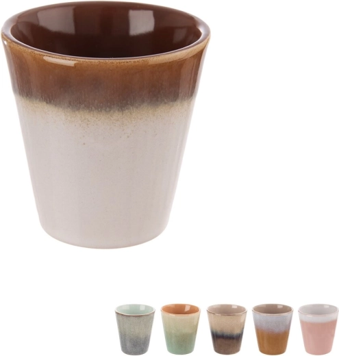 Tazzina da espresso in gres 0,1 l senza manico (mix di smalti)