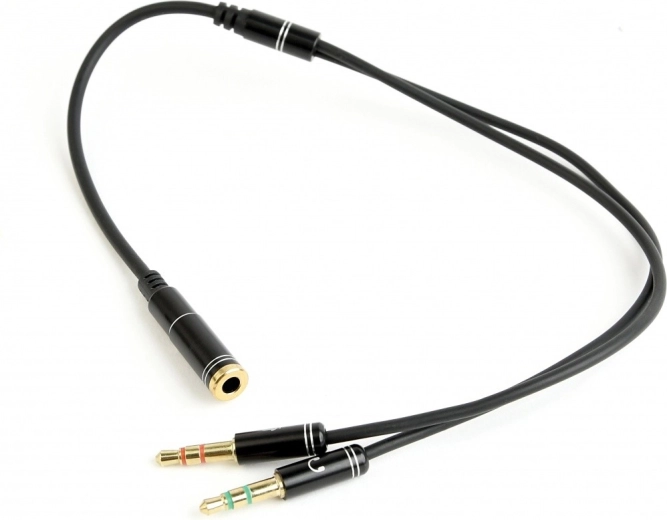 Audio adapter 4-pin to 2× 3.5 mm minijack, 0.2 m