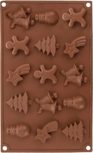 Moule de Noël en silicone pour biscuits et pralines orange