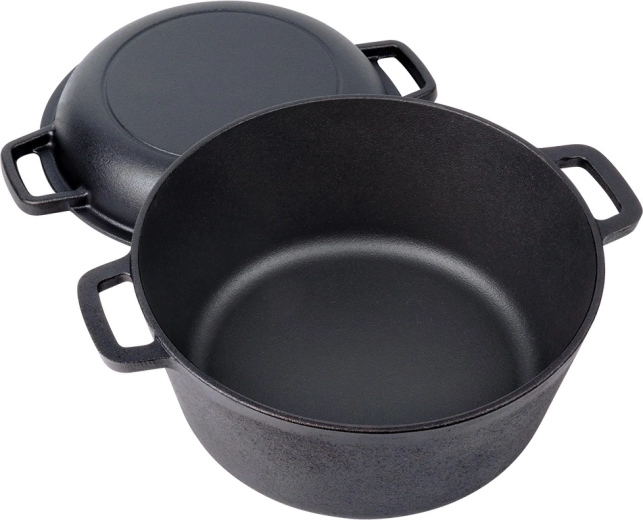 Heavy cast iron for even heat