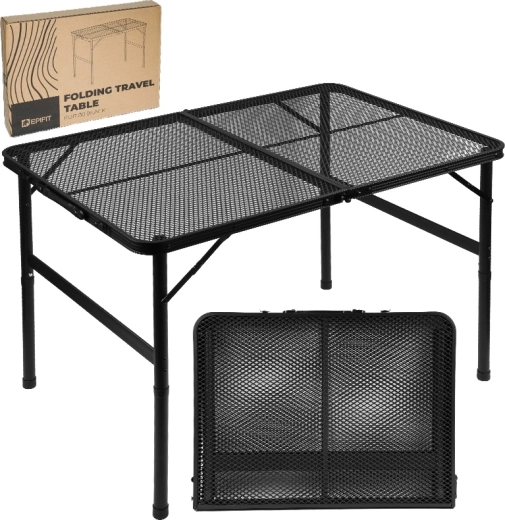 Table de camping pliante FLIP 80 noire