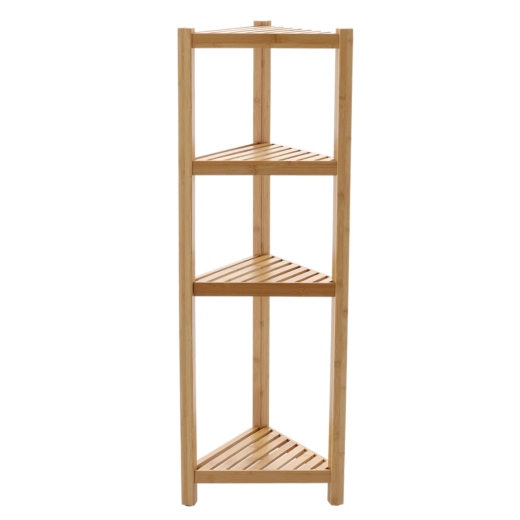 Bamboo corner shelf with 4 shelves, 34 × 34 × 99 cm