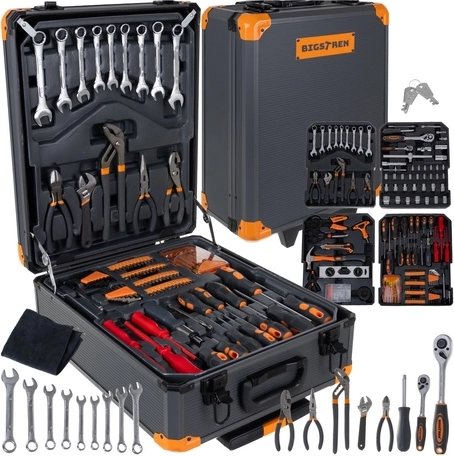 Set d’outillage BIGSTREN 1000 pcs dans une mallette en aluminium à roulettes
