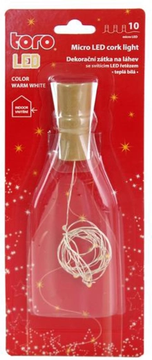 Catena luminosa decorativa per bottiglia con tappo in sughero TORO, 10 LED, bianco caldo