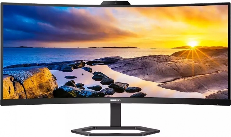 Philips monitor curvo 34" VA con USB‑C, QHD, webcam e altoparlanti