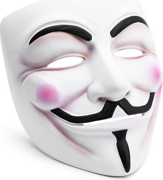 Guy Fawkes Mask - Anonymous, V for Vendetta, White