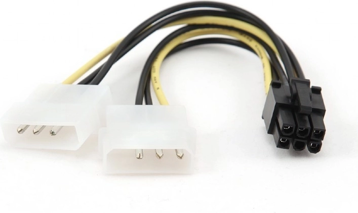 Voedingssplitter 2x Molex naar 6‑pins voor grafische kaart BTX