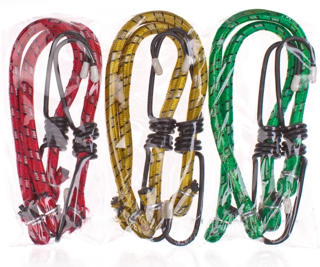 Sangles d’arrimage en caoutchouc avec crochets 0,3 m (lot de 3)