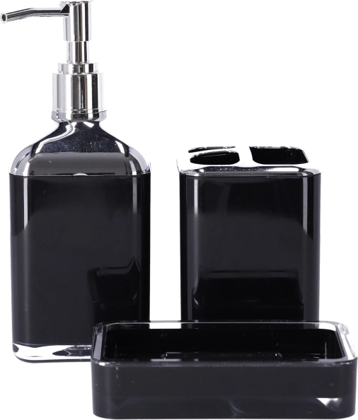 Bathroom set 3 pcs BERRETTI, black + chrome