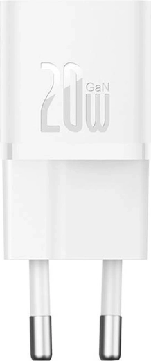 Miniature Baseus GaN5 20 W USB‑C wall charger (white)