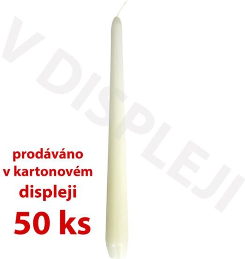 White paraffin taper candle 18.5 × 2.3 cm