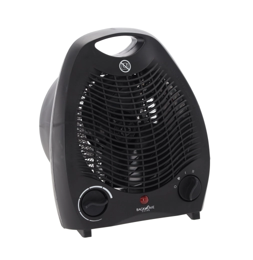 Električni ventilatorski grijač s sigurnosnim prekidačem 2000 W, crni