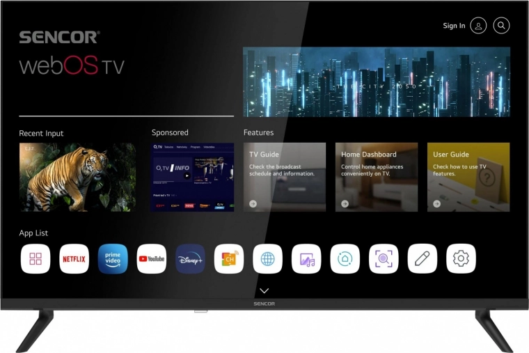 Sencor 32-inch HD Ready TV with webOS