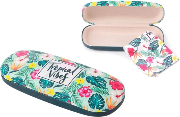 Astuccio per occhiali con motivo tropicale