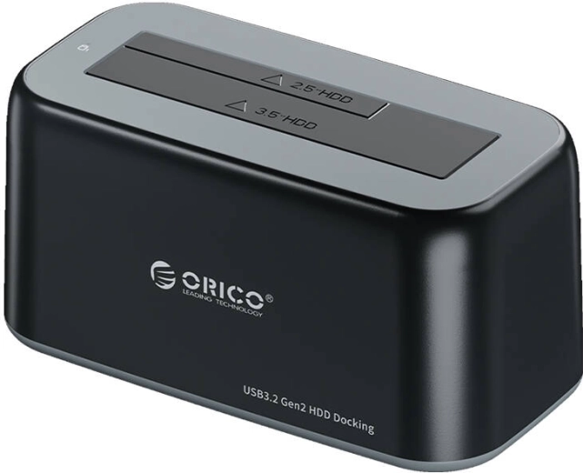 Dokovacia stanica ORICO pre 2.5"/3.5" HDD/SSD, USB‑C, 10 Gb/s, klonovanie diskov, čierna