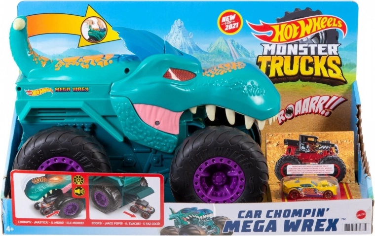 Hot Wheels Monster Trucks Car Chompin’ Mega‑Wrex