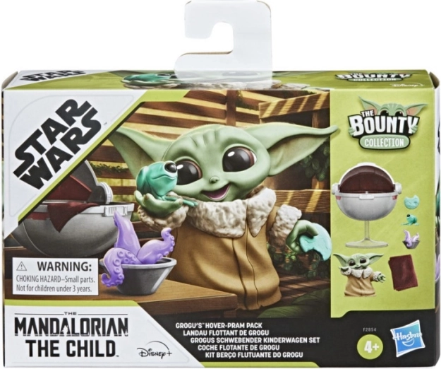 Star Wars figure of the Mandalorian child with vehicle