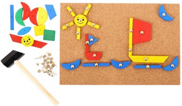 bigjigs toys kreativ hamresæt med korkplade