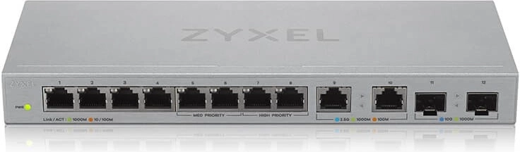 Switch multigigabit non gestito 12× porte con 2× 2,5G e 2× SFP+ ZYXEL XGS1010-12