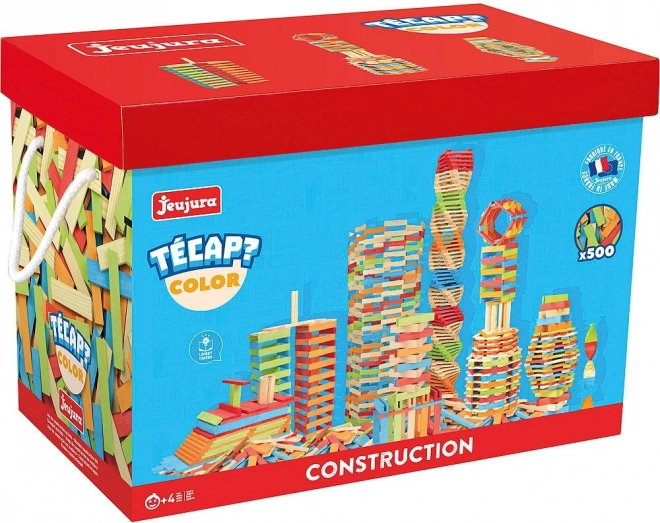 Jeujura fa építőjáték Técap Color 500 darabos