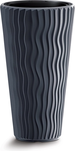 Prosperplast Sandy slim planter with insert 39 cm anthracite