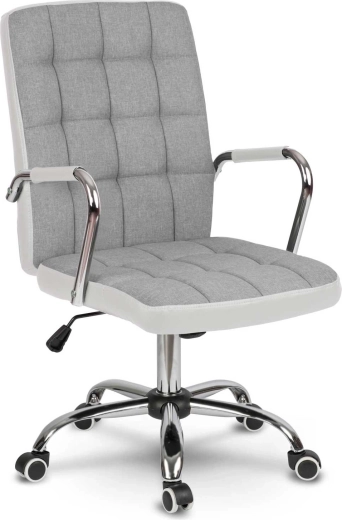 Fauteuil de bureau Benton gris et blanc