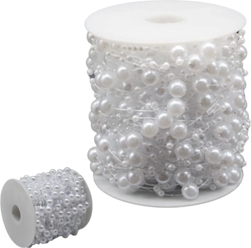 Pearl Garland White Pearls for Christmas Tree 5m