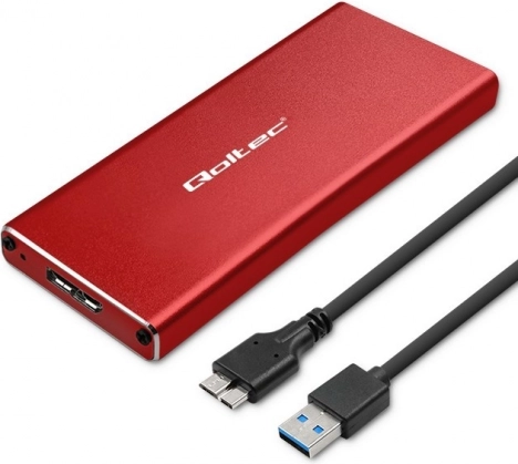 Puzdro pre M.2 SSD SATA NGFF – USB 3.0, červené