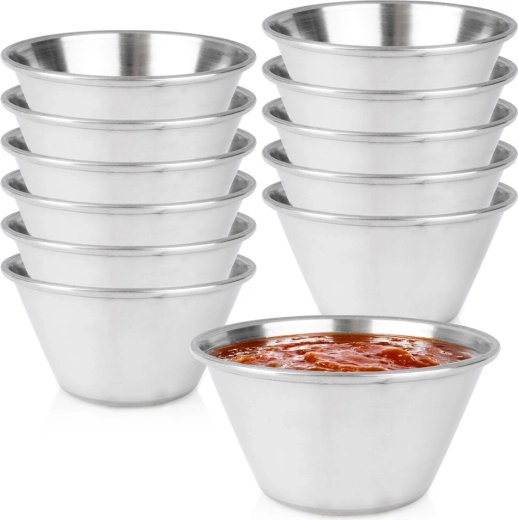 Coupelles à dips en acier inoxydable Vilde 90 ml, lot de 12
