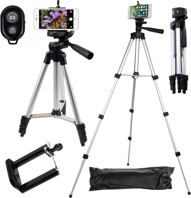 Phone Tripod with Bluetooth Remote, 4-in-1