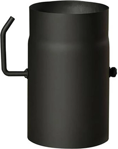 Røg­rør med spjæld 200 mm, længde 250 mm, sort