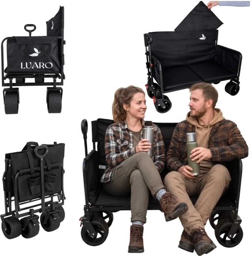 Chariot de transport pliable Luaro avec siège et dossier